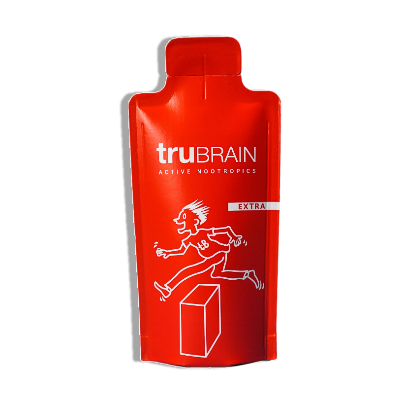 A 1oz nootropic drink from TruBrain - the Extra Strength formula